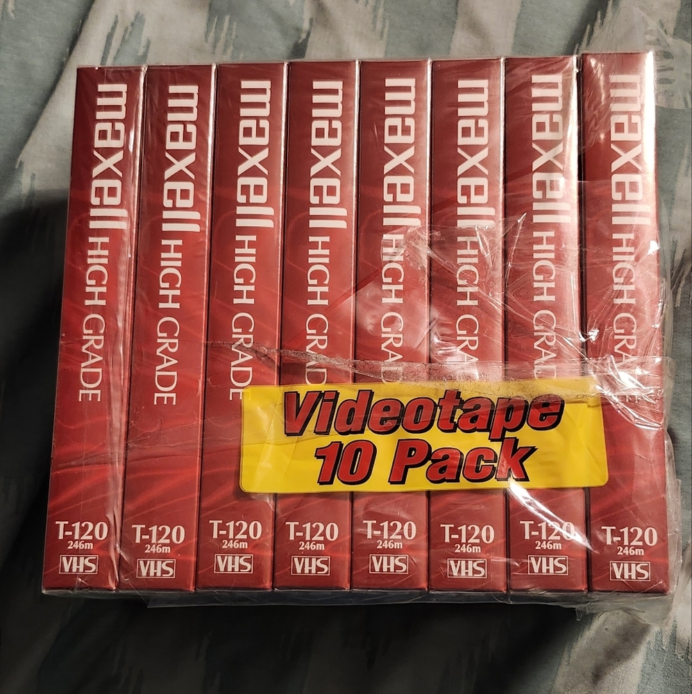 Maxell Lot Of 8 NEW SEALED VHS High Grade 6‎ Hour T-120